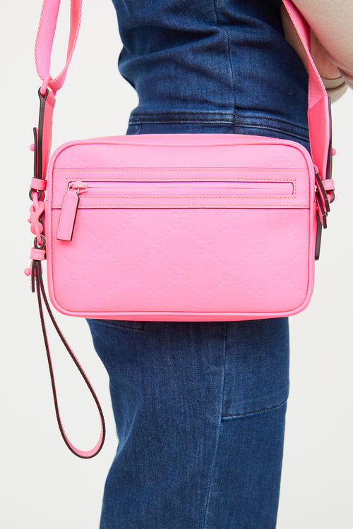 Gucci Fuschia GG Rubber Effect Crossbody