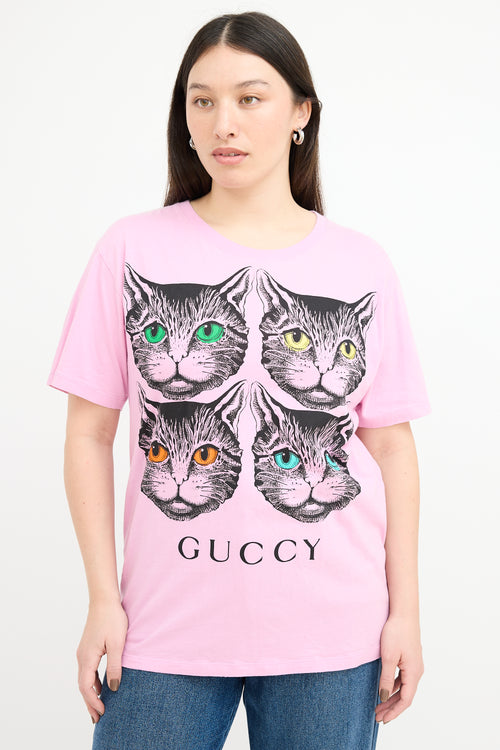 Gucci Pink 
Multi Mystic Graphic T-Shirt