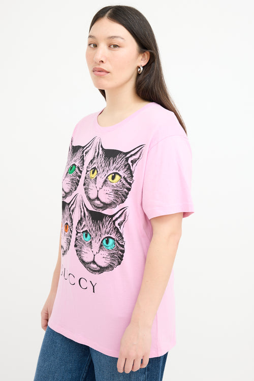 Gucci Pink 
Multi Mystic Graphic T-Shirt