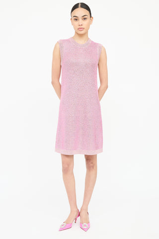 Gucci Knit Metallic Jewel Dress