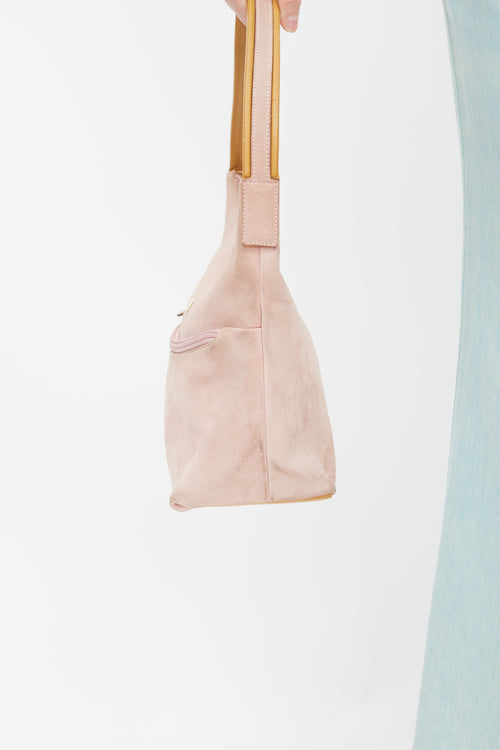 Gucci Pink Suede Zip Bag