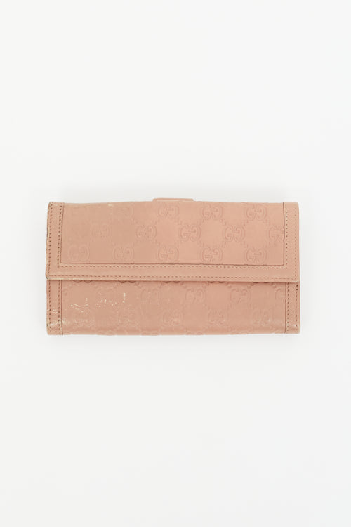 Gucci Pink Leather Guccissima Wallet