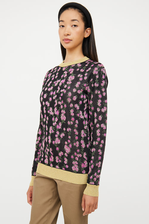 Pink 
Multi Floral Sparkle Sweater