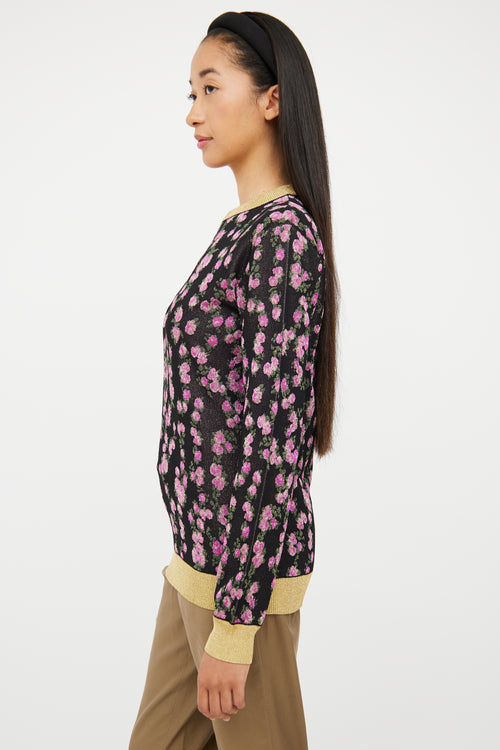 Pink 
Multi Floral Sparkle Sweater