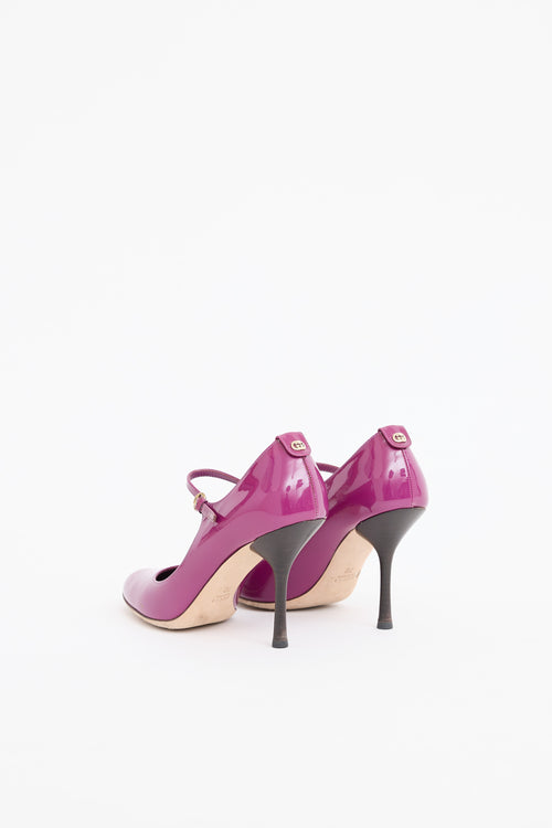 Gucci Purple Patent Mary Jane Pump