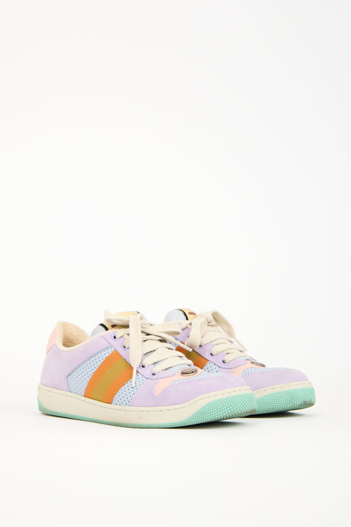 Gucci Purple Multi Suede Lovelight Screener Sneaker