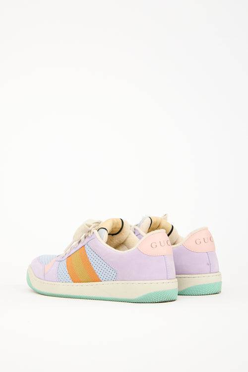 Gucci Purple Multi Suede Lovelight Screener Sneaker