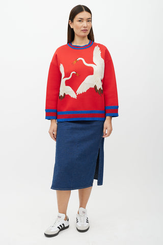 Gucci Red 
Multicolour Graphic Sweatshirt