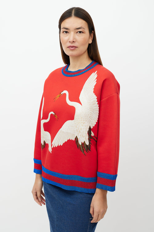 Gucci Red 
Multicolour Graphic Sweatshirt