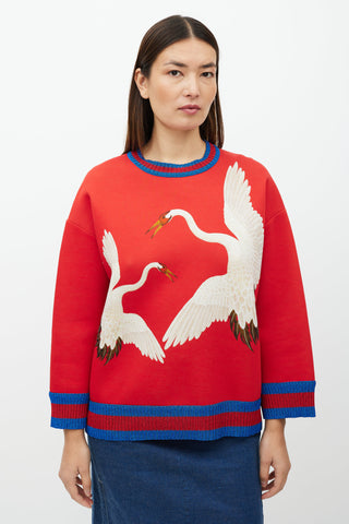 Gucci Red 
Multicolour Graphic Sweatshirt