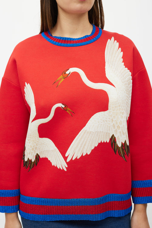 Gucci Red 
Multicolour Graphic Sweatshirt