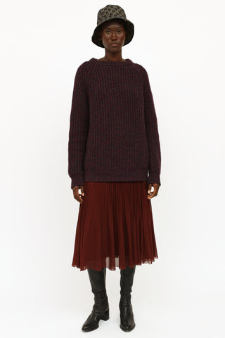 Gucci Burgundy Wool 
Cashmere Knit Sweater