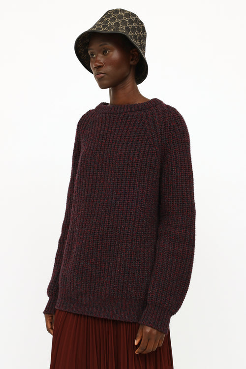 Gucci Burgundy Wool 
Cashmere Knit Sweater