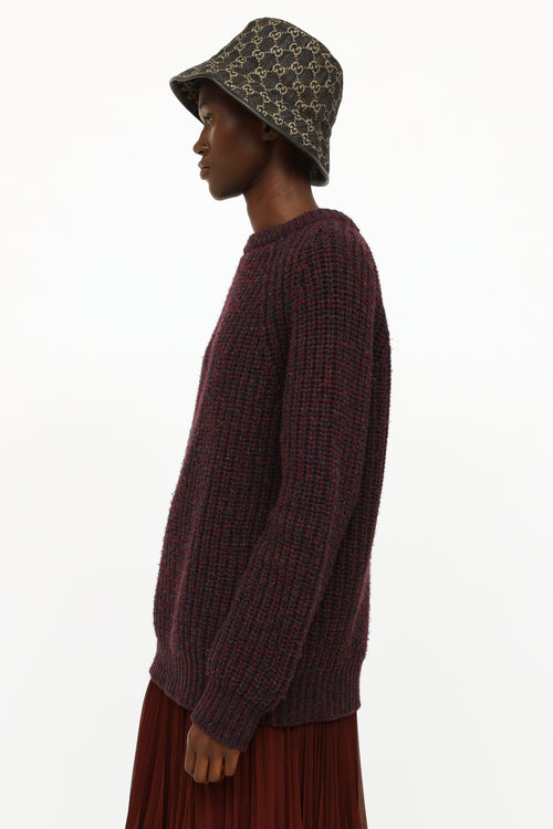 Gucci Burgundy Wool 
Cashmere Knit Sweater