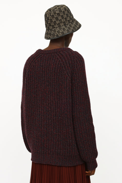 Gucci Burgundy Wool 
Cashmere Knit Sweater