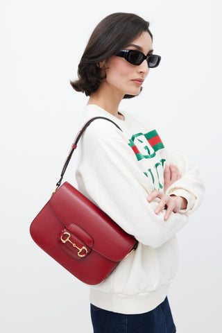 Gucci Red Leather 1955 Shoulder Bag