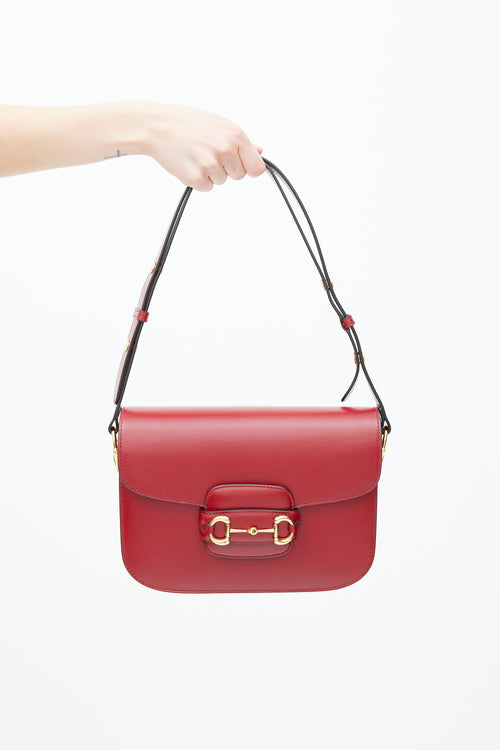 Gucci Red Leather 1955 Shoulder Bag