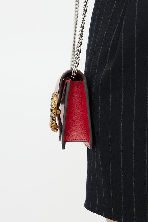 Gucci Red Leather Dionysus Super Mini Crossbody Bag