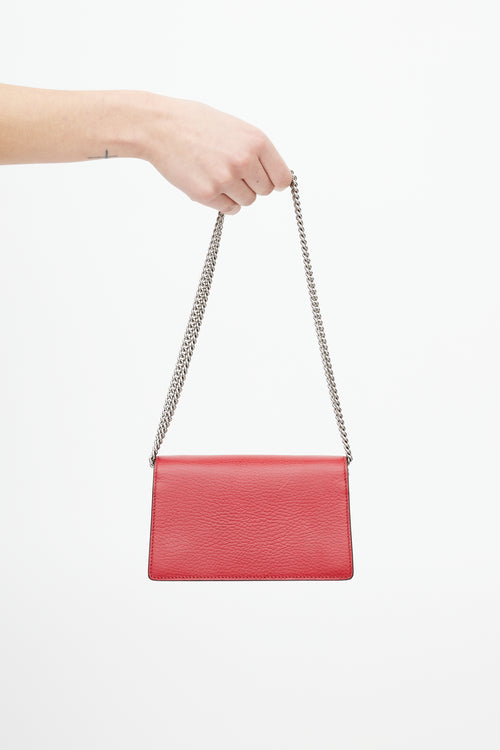 Gucci Red Leather Dionysus Super Mini Crossbody Bag