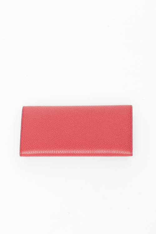 Gucci Red Leather Interlocking G Bifold Wallet