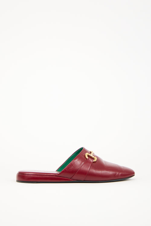 Gucci Red Leather Pericle Mule