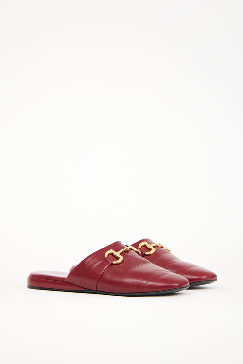 Gucci Red Leather Pericle Mule