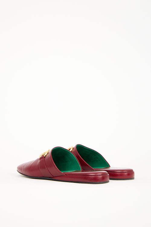 Gucci Red Leather Pericle Mule