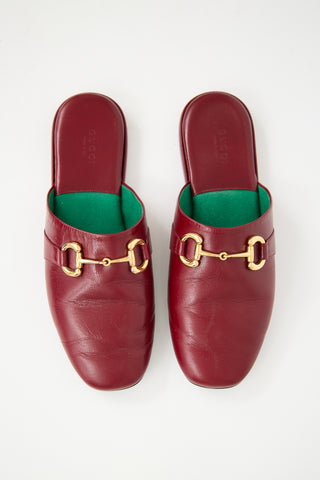 Gucci Red Leather Pericle Mule