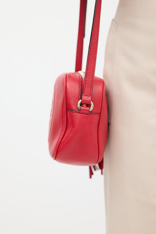 Gucci Red Leather Soho Disco Crossbody Bag