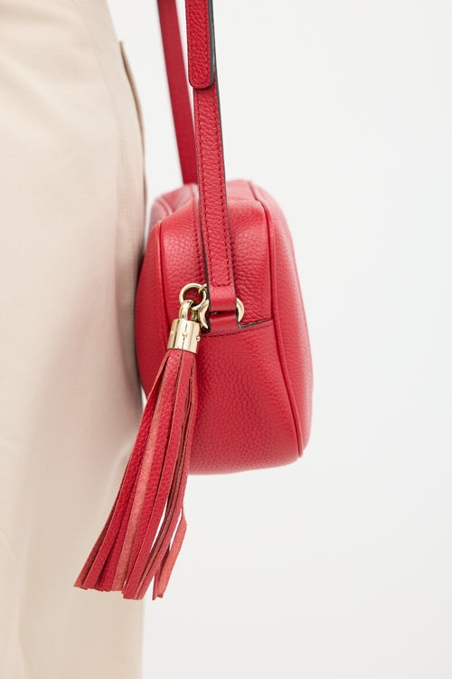 Gucci Red Leather Soho Disco Crossbody Bag