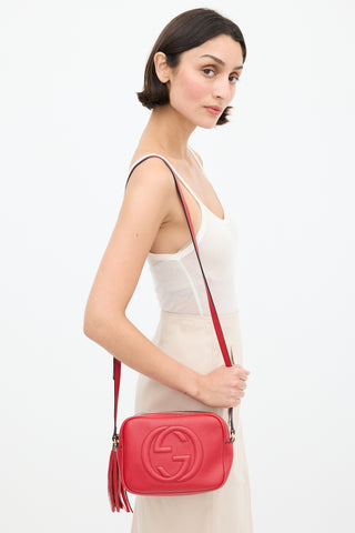 Gucci Red Leather Soho Disco Crossbody Bag