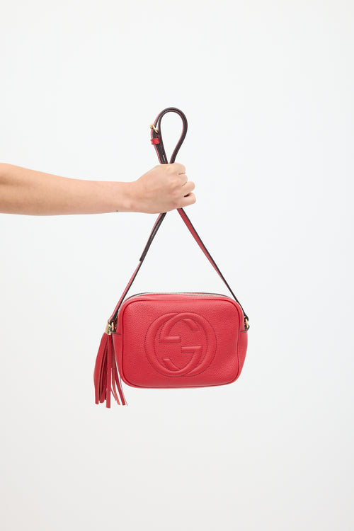 Gucci Red Leather Soho Disco Crossbody Bag