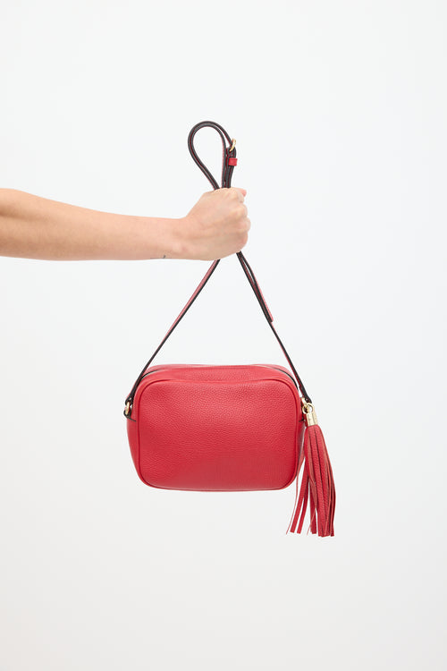 Gucci Red Leather Soho Disco Crossbody Bag