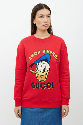 Gucci X Disney Red 
Multicolour Logo Sweatshirt