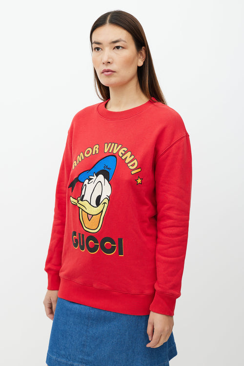 Gucci X Disney Red 
Multicolour Logo Sweatshirt