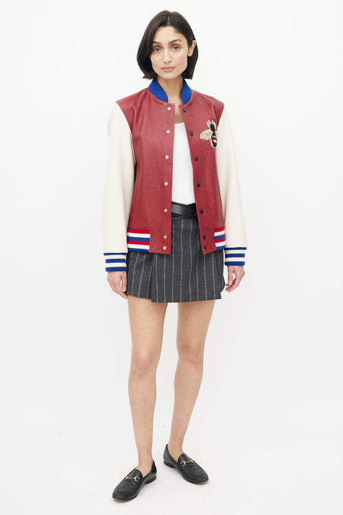 Gucci Red 
Multicolour Blind For Love Varsity Jacket