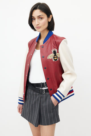 Gucci Red 
Multicolour Blind For Love Varsity Jacket