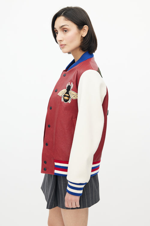 Gucci Red 
Multicolour Blind For Love Varsity Jacket