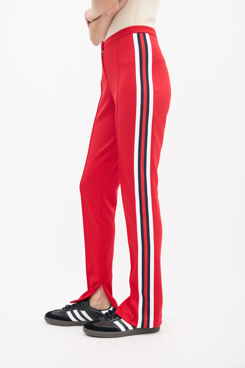 Gucci Red 
Multicolour Striped Slim Trouser