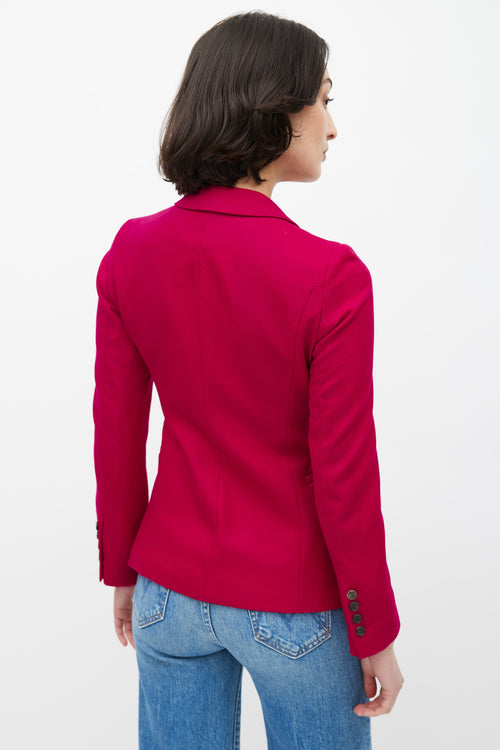 Red Wool Single Breasted Blazer