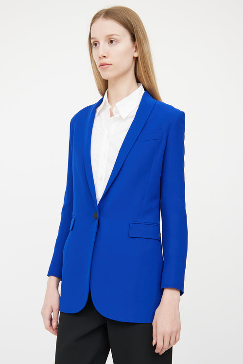 Gucci Royal Blue Silk Shawl Collar Blazer