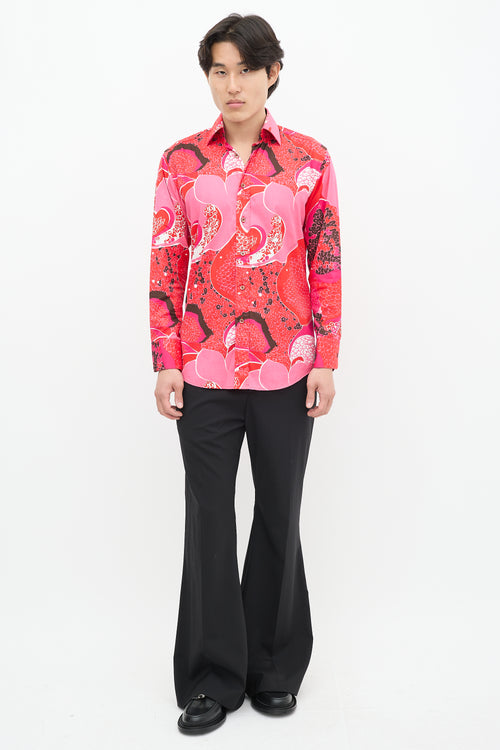 Gucci SS 1999 Pink 
Multicolour Floral Shirt