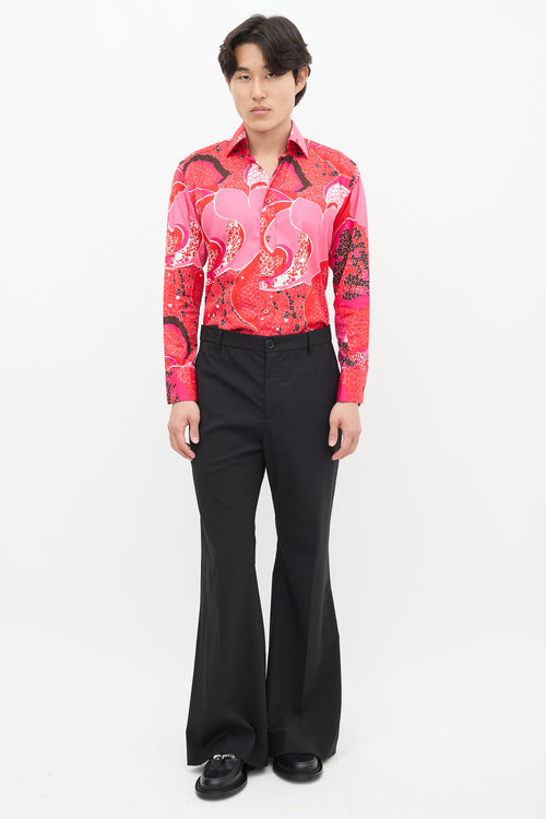 Gucci SS 1999 Pink 
Multicolour Floral Shirt