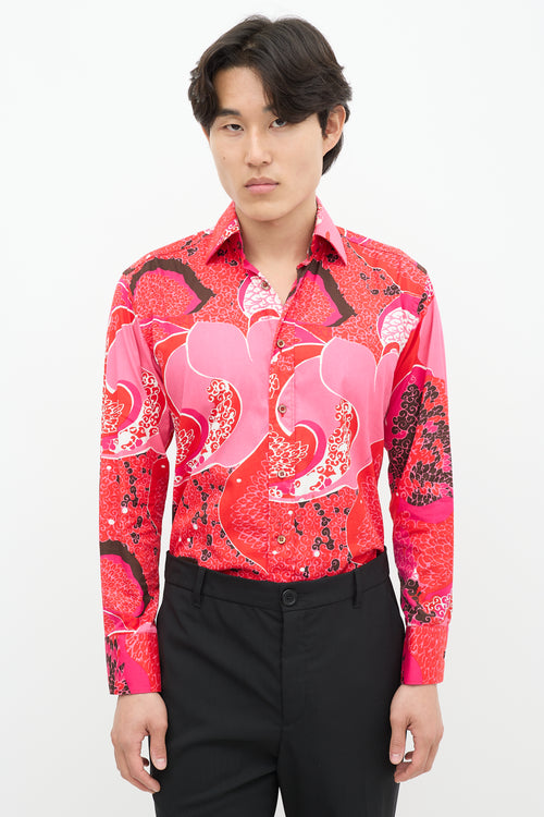 Gucci SS 1999 Pink 
Multicolour Floral Shirt