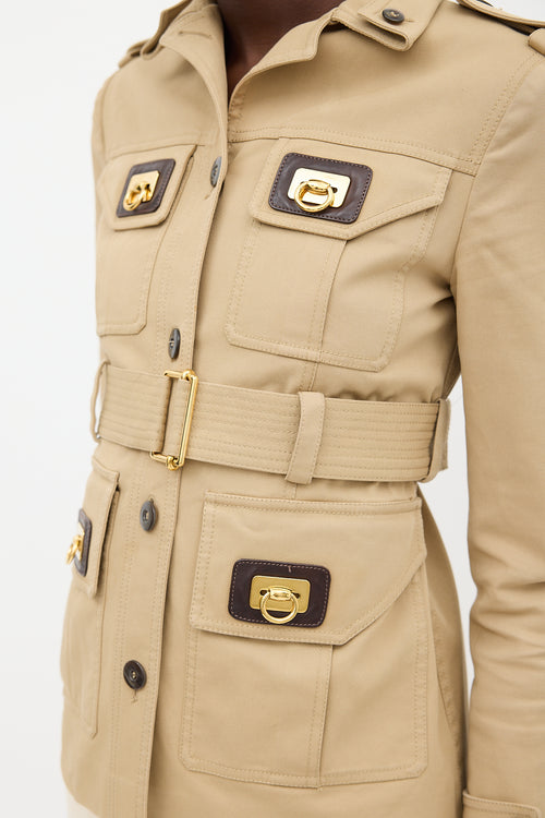 Gucci SS 2009 Beige Belted Safari Jacket