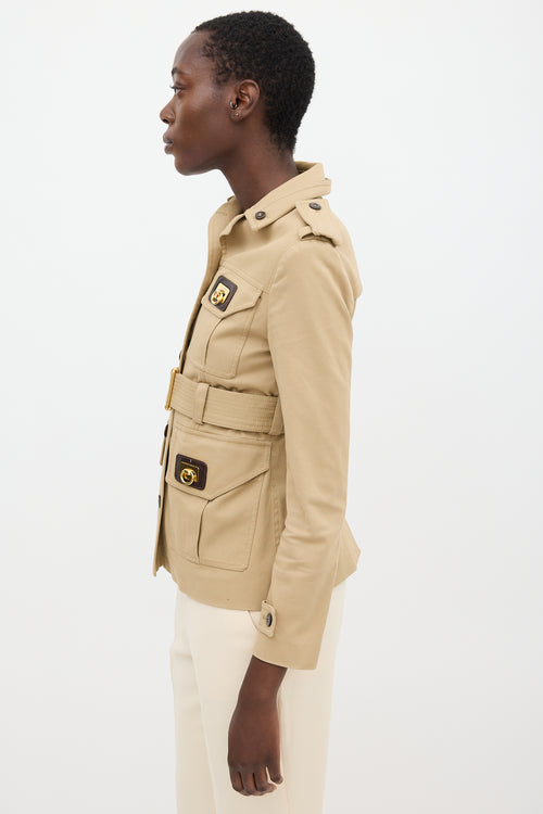 Gucci SS 2009 Beige Belted Safari Jacket