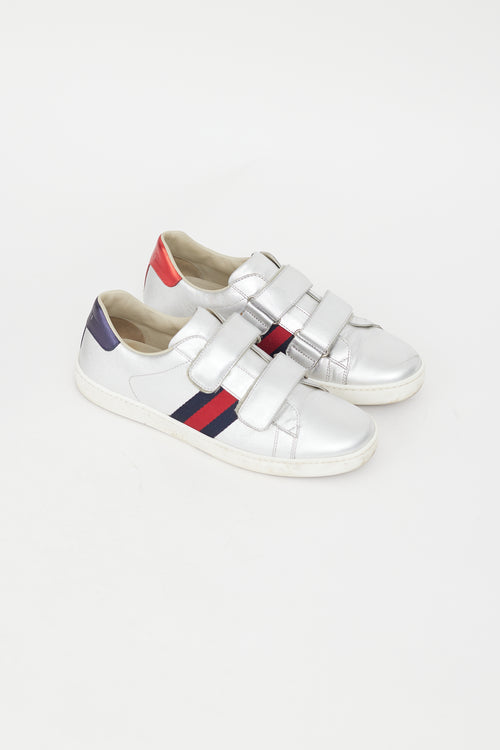 Gucci Silver Ace Velcro Sneaker