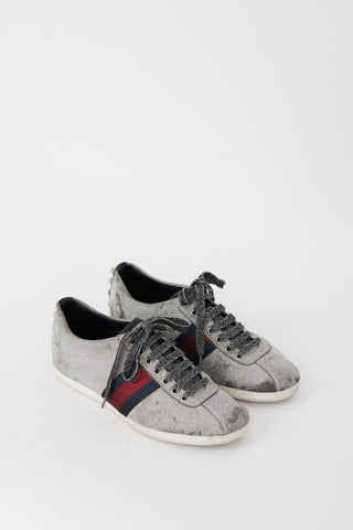 Gucci Silver Glitter Falacer Sneaker