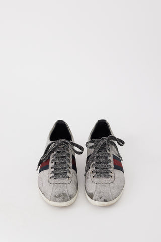 Gucci Silver Glitter Falacer Sneaker