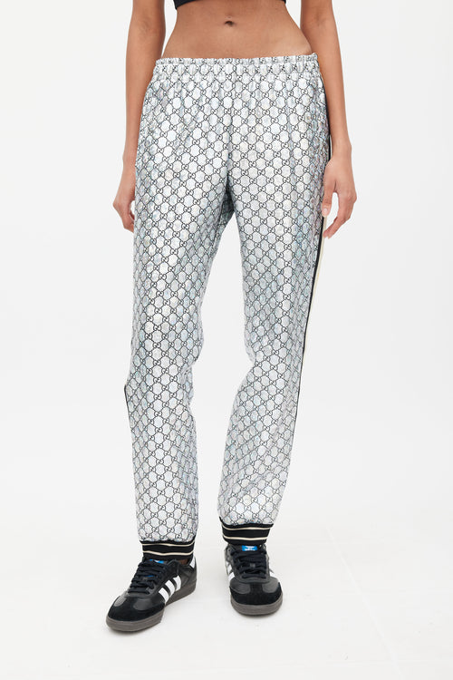 Gucci Silver Holographic GG Monogram Track Pant